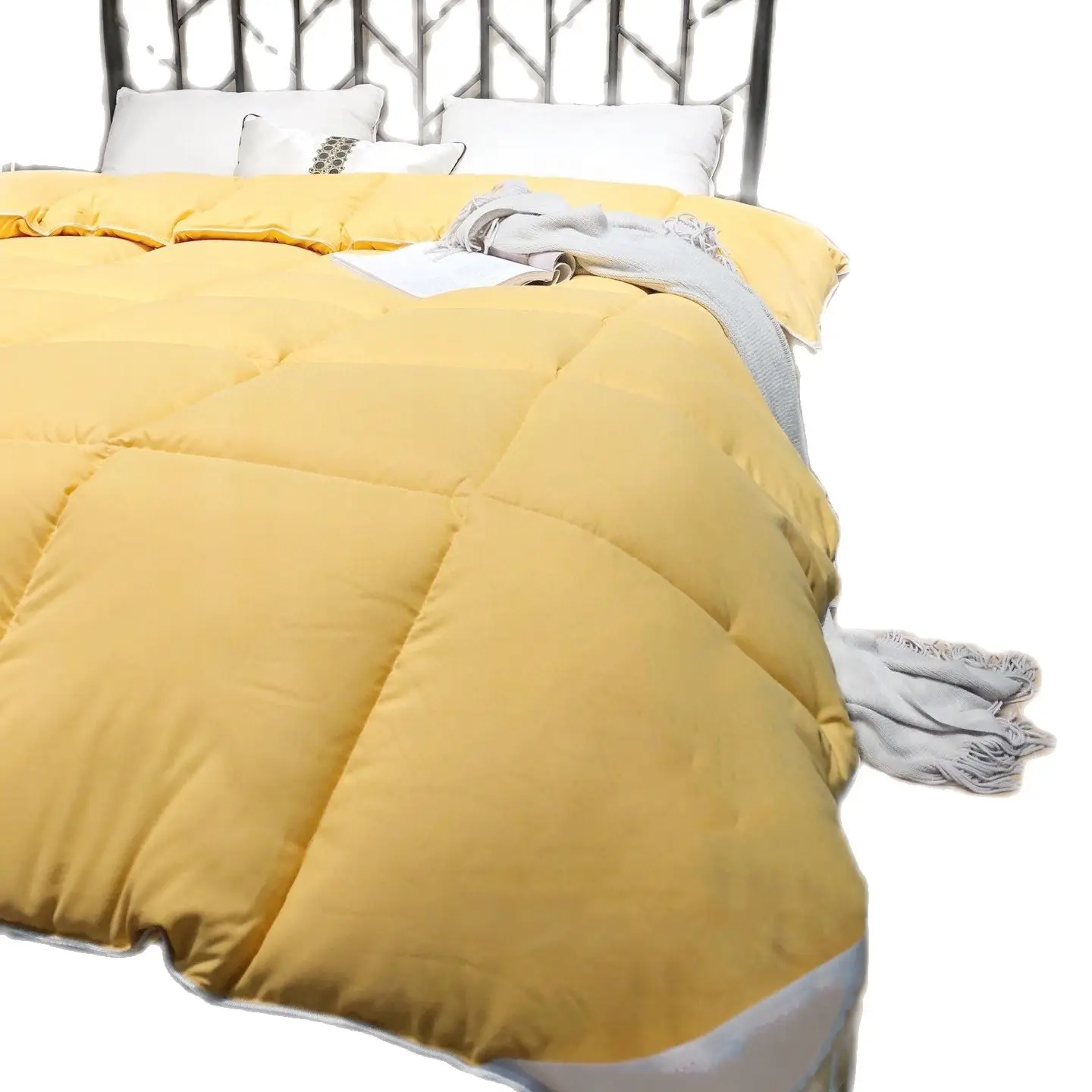 Стеганое одеяло для зимы теплое с перьями искусственный пух наполнитель из