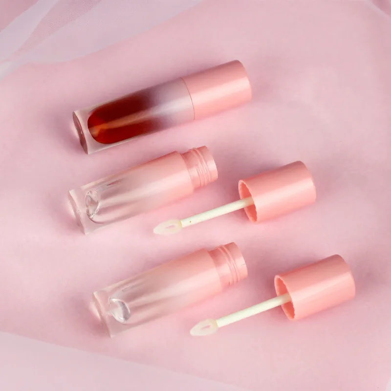 

1 Pcs 4ml Lip Gloss Tube Pink Empty Lip Glaze Bottle Pink Bottle Cap Diy Refillable Cosmetic Packaging Box