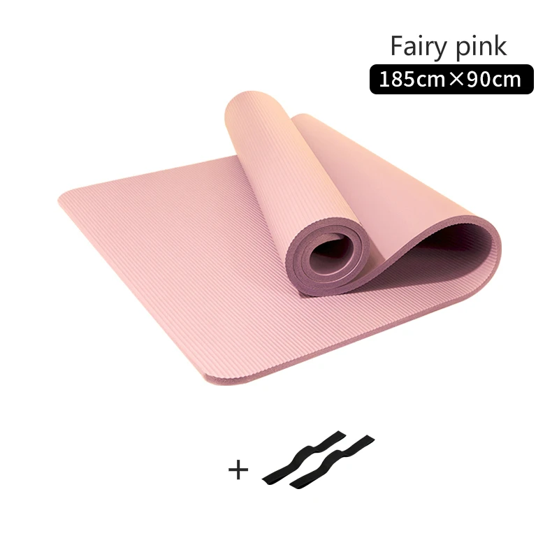 2pcs fairy pink 185*90 см увеличенный Коврик для йоги 15 мм утолщенный NBR коврик для фитнеса Для Йоги начинающих мужской коврик для спортзала нескользящий коврик для бодибилдинга - Цвет: 2pcs fairy pink