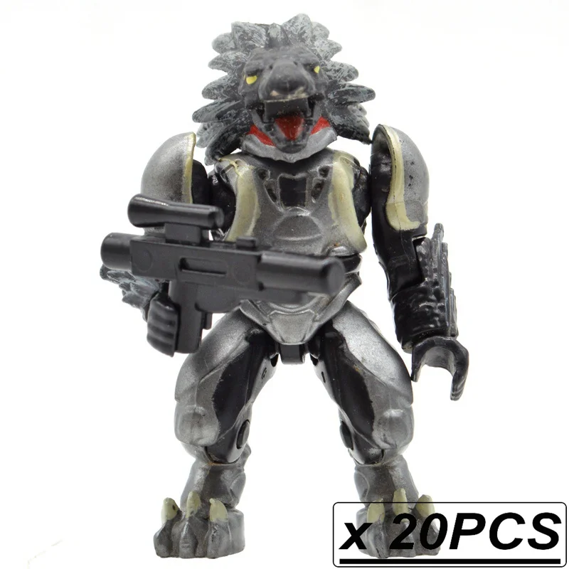 20pcs MB41 20 шт./лот Halo Warriors Wars игры Монстры люди ковенанты Спартанские пистолеты строительные блоки кирпичи игрушки для детей - Цвет: 20pcs MB41
