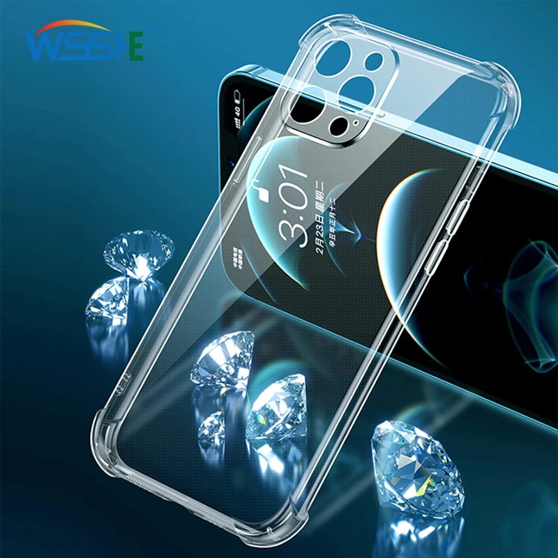 

waterproof phone case for iphone 11 12 mini pro x xr xs max se 2020 8 7 plus 6 5 Transparent protector cases Silicone Back cover