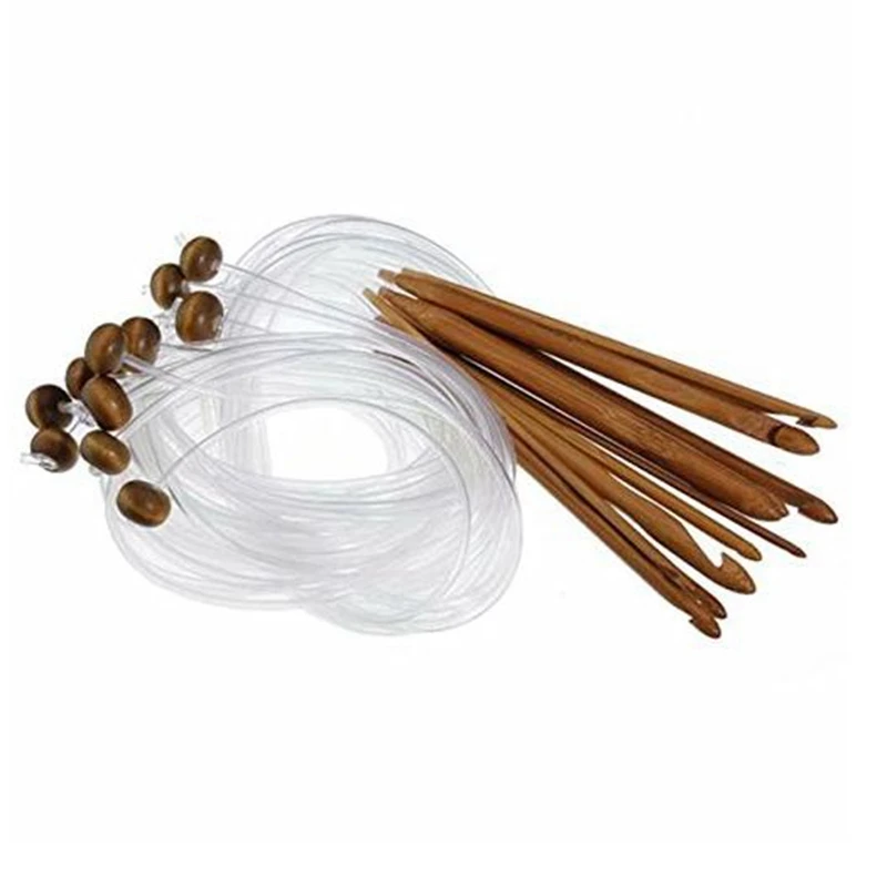 Бамбуковый гибкий Афган тунисский ковер крючком Крючки Иглы на ранге прозрачный