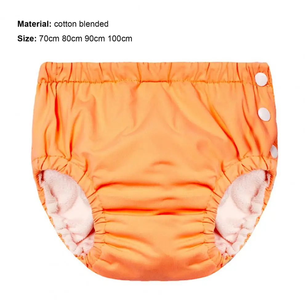 Pantalones cortos de pa&ntilde;al infantil para el hogar, lavables, impermeables, con botones, multicapa, lavables, de Color s&oacute;lido, para pa&ntilde;al infantil-2