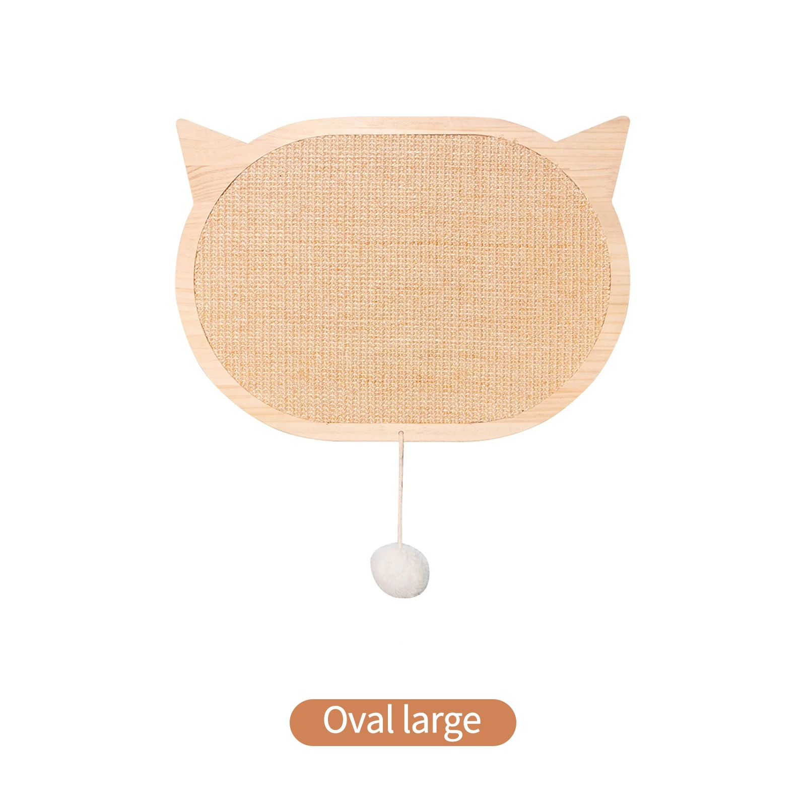 

Wooden Kitty Shape Scratching Pad Cute Soft Sisal Scratcher Toy Board
