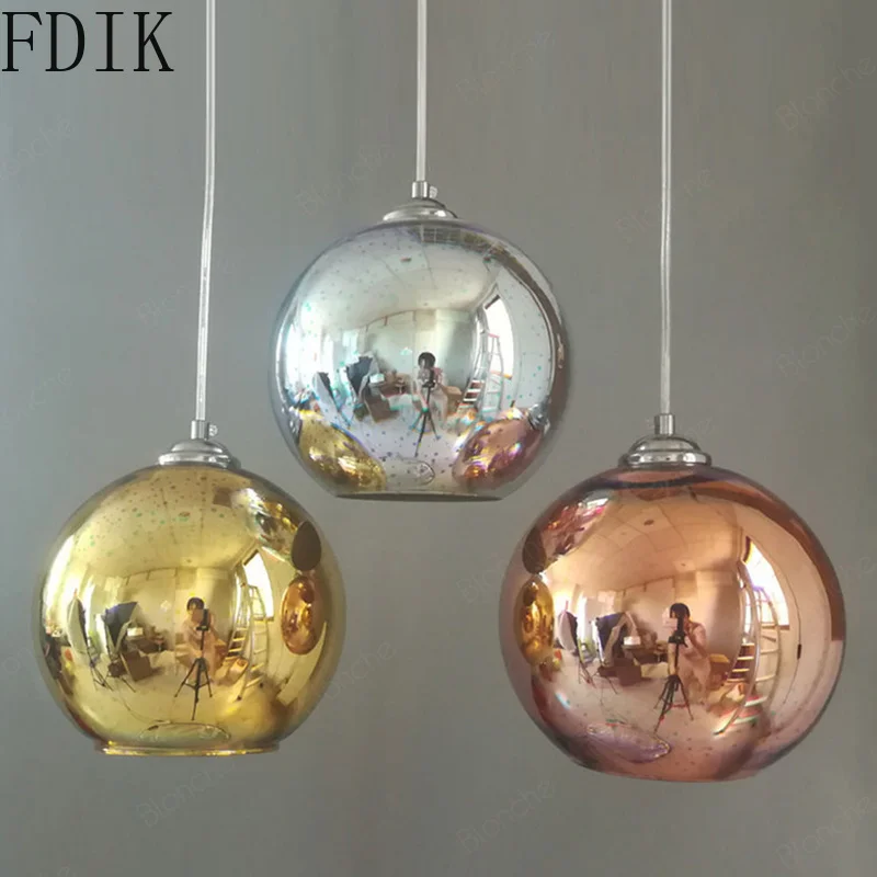 Modern Colorful Glass Ball Pendant Lights Led Hanging Lamp for Bar Coffee Kitchen Loft Decor Fluorescence Suspension Luminaire | Лампы и