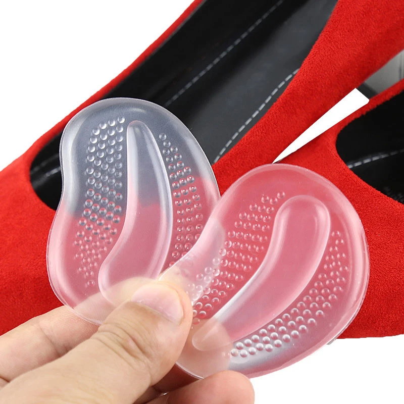 

1-4Pair Gel Insoles Silicone Forefoot Pads Shoes Insoles Inserts Anti-Slip Cushion Pad Orthotics Half Yard Insoles Sticker