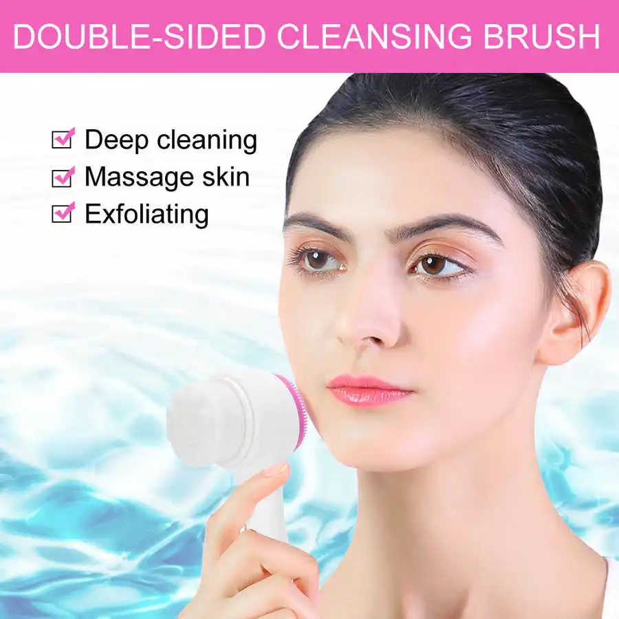 

Facial Cleansing Brush Double Sided Cleansing Face Brush 3D Soft Double-sided Cleansing Facial Brush