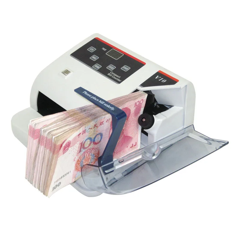 

V10 Portable Money Counter Multi-Currency Cash Banknote Money Bill Counter Counting Machine Financial Equipment EU/US Plug
