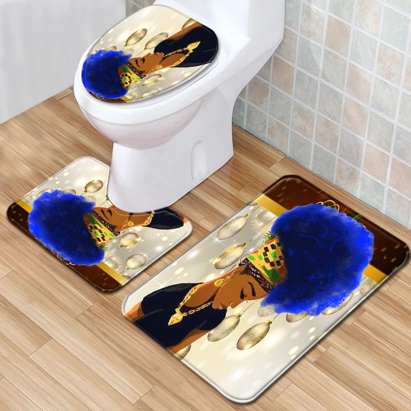 T Взрывная Женская африканская занавеска для душа комплект ванной комнаты коврик