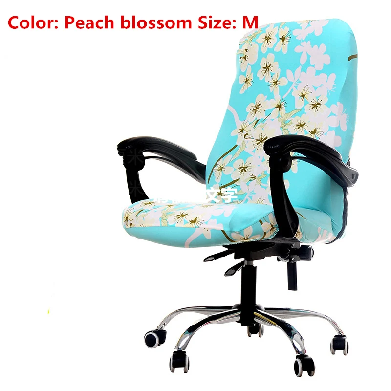 Peach blossom M S/M/L Размеры офисные эластичные чехлы на стулья из спандекса анти-грязные Чехлы для компьютерного кресла Сменные Чехлы для офисных стульев - Цвет: Peach blossom M