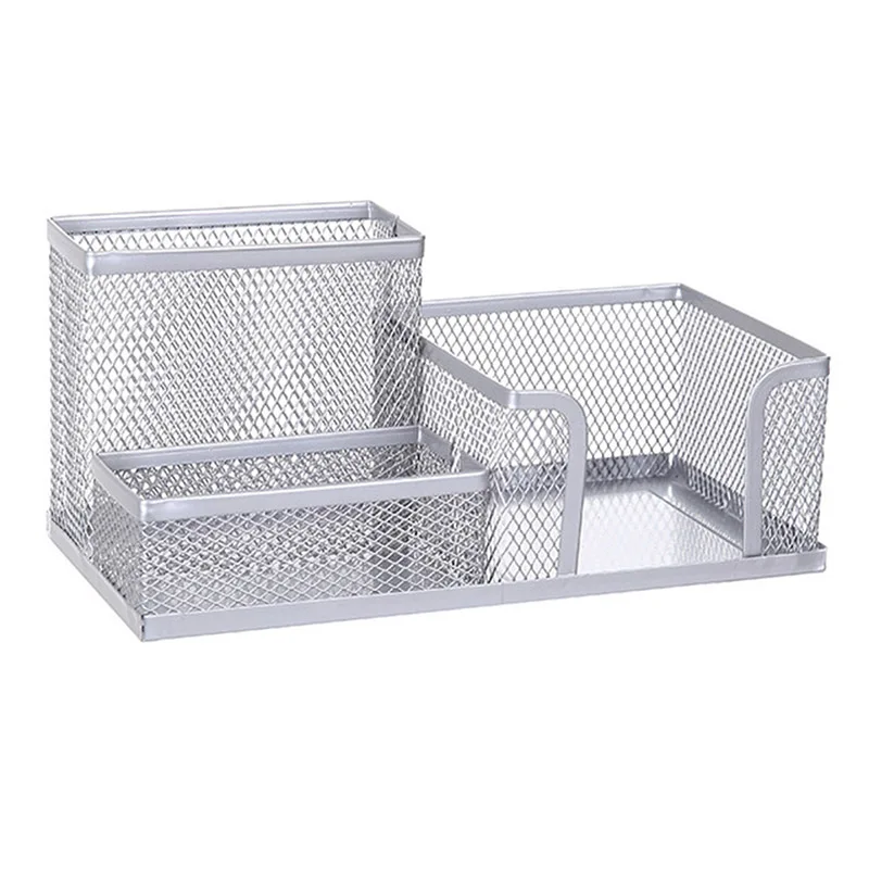 Металлический Настольный держатель для ручек офисный ящик хранения сетчатый