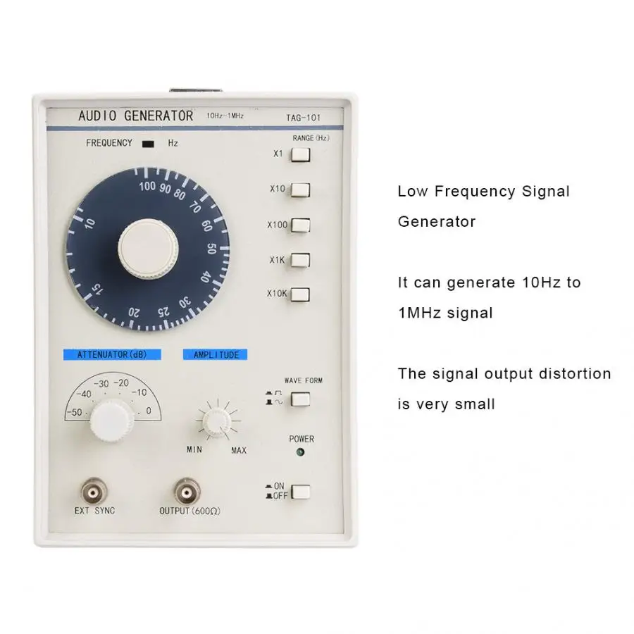 

TAG-101 Audio Generator 10Hz-1MHz Low Frequency Signal Generator for Maintenance 220V