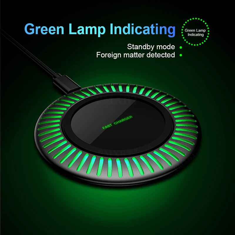 

10W Qi UFO LED Light Wireless Charger Mobile Phone Charger Fast Charging Pads For iPhone 12 11 Samsung Huawei Wireless Charger