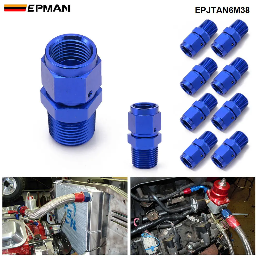 

EPMAN 10 шт. для-6AN Женский Поворотный к 1/4 "NPT Мужской Поворотный Прямой адаптер фитинг Алюминиевый штуцер для топливного шланга EPJTAN6M38