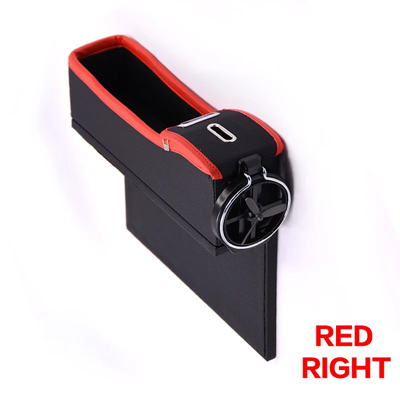 Right Red Щелевая коробка для хранения автомобильного сиденья, держатель для стакана, держатель для напитков, органайзер, автоматический зазор, карман для хранения, подставка для телефона, держатель для карт, чехол для монет, аксессуары - Название цвета: Right Red