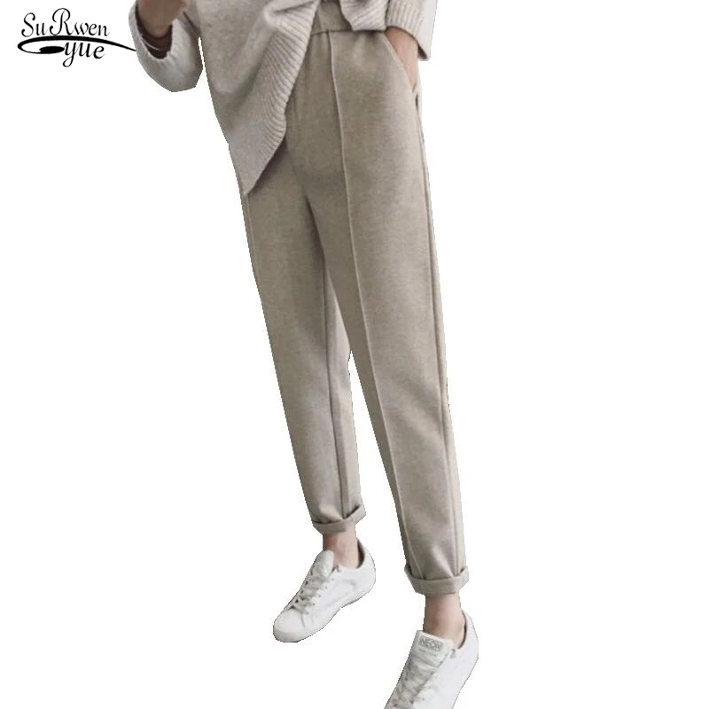 Новинка 2021 свободные женские брюки на осень и зиму повседневные с высокой талией