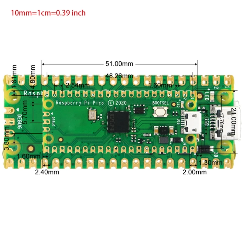 

Flexible Microcontroller Mini Development Board Based on The Raspberry Pi RPRP2040 Dual-Core ARM Cortex M0+ Processor Clock AXYB