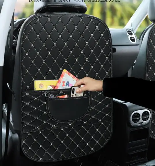 

PU Leather Anti Kick Wear Pad for Car Waterproof Kid Seat Back Protector Cover Universal Auto Anti Mud Dirt Pad with Storage Bag