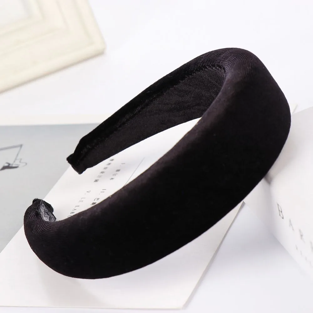 

9 Colors Thick Velvet Women Headbands Hair Accessories Head Band Fashion Headwear Wide Plastic Hairbands For Woman Drop Shipping