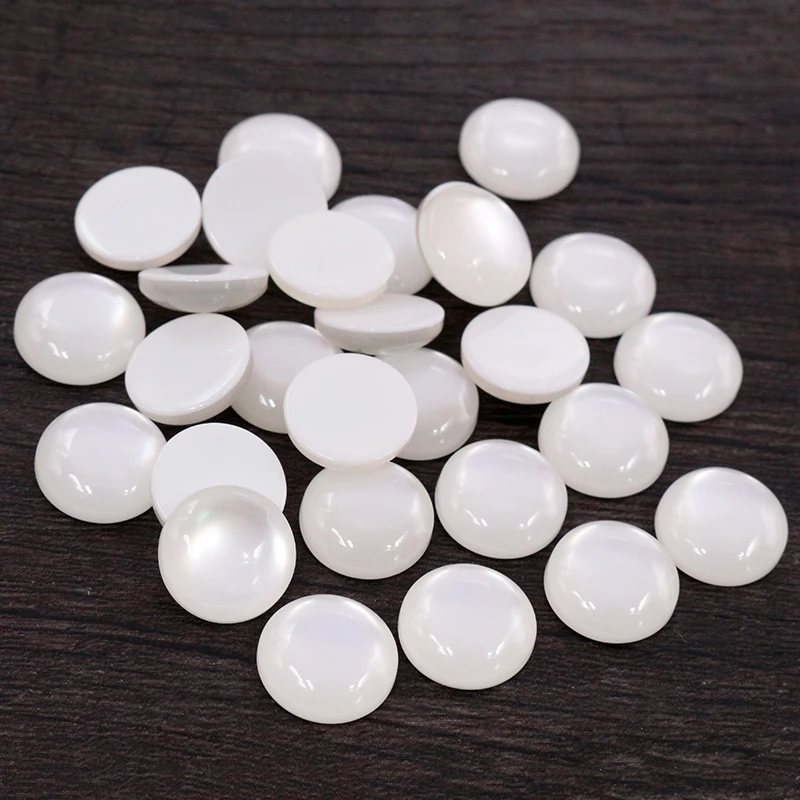 New Fashion 40pcs 12mm White Color  Flat Back Resin Cabochons Cameo  G5-14