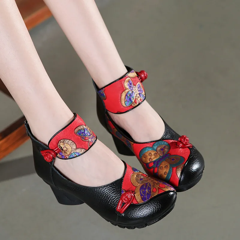 

YAERNI Handmade Cowhide Women Shoes Fashion High Heel Shoes 2020 New Genuine Leather Shoes Woman Fashion Pumps High Heels