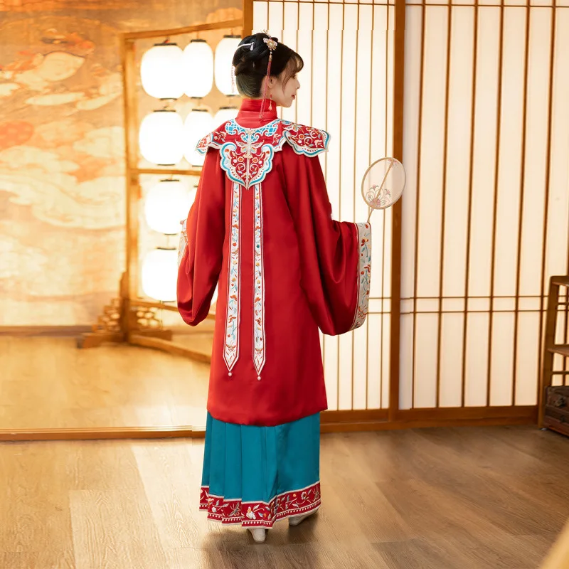 

2021 New Style Ming Dynasty Big Sleeve Long Robe Chinese Traditional Female Elegant Red Hanfu Wedding Dress Classical Clothes