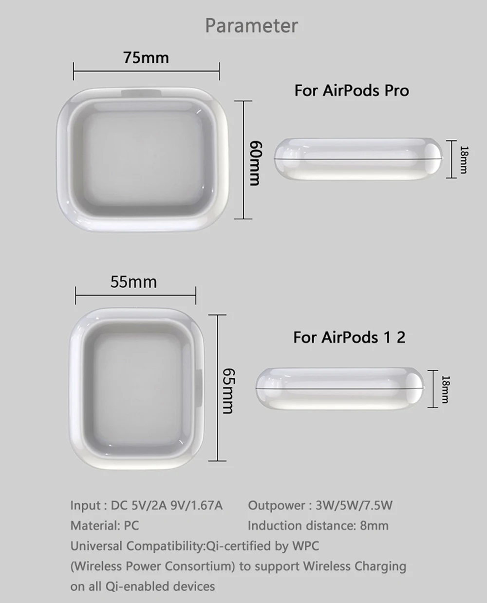 2 в 1 7,5 Вт QI Беспроводное зарядное устройство док-станция для Apple Airpods 2 AirPods Pro iPhone 8Plus X XS XR Xs 11 Pro Максимальная Зарядная база