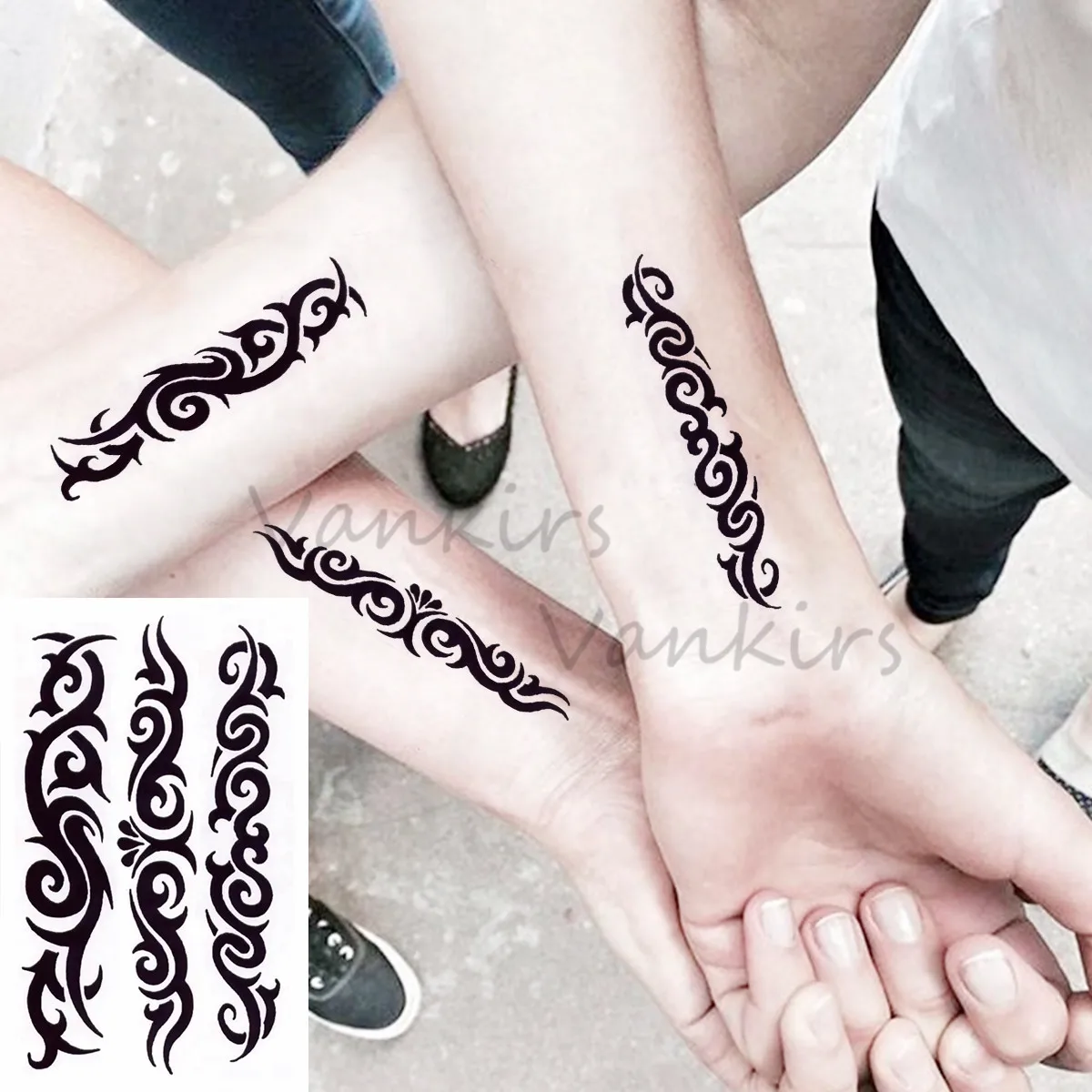 Кружевная временная татуировка для взрослых и девушек Реалистичная Татуировка