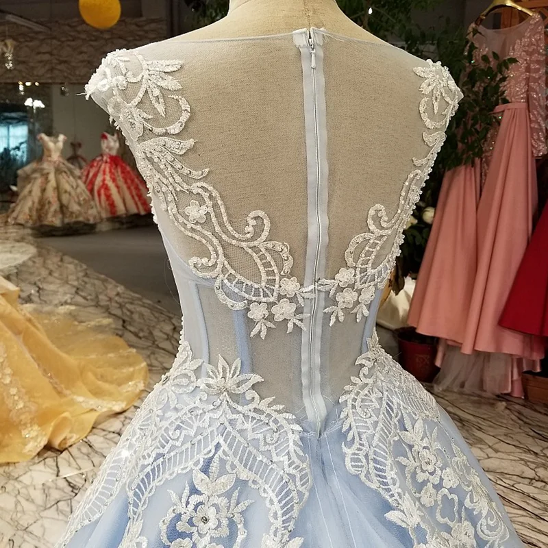 LS89880 розовый и синий A line вечернее платье o neck zipper иллюзия назад официальное для