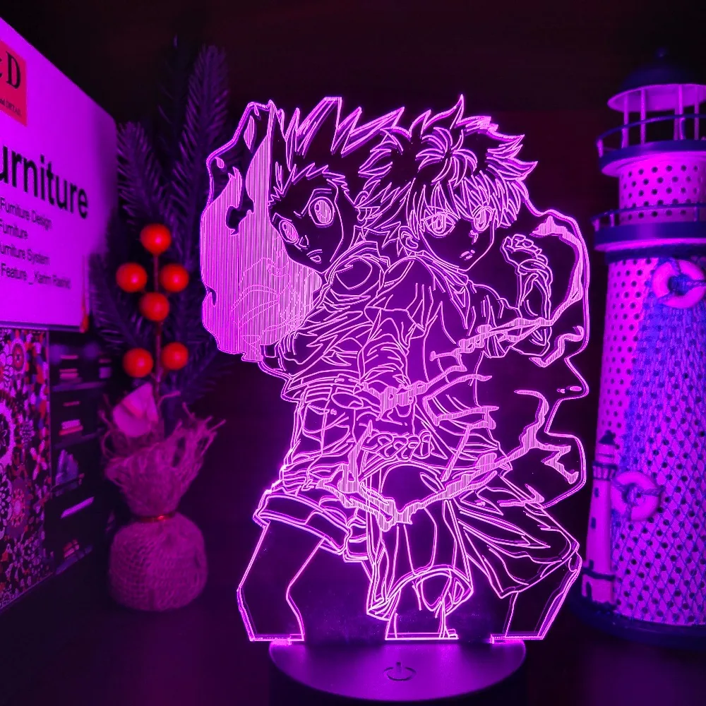 Фигурка Hunter X Gon и Killua 3d лампа ночник модель игрушки аниме коллекция фигурок