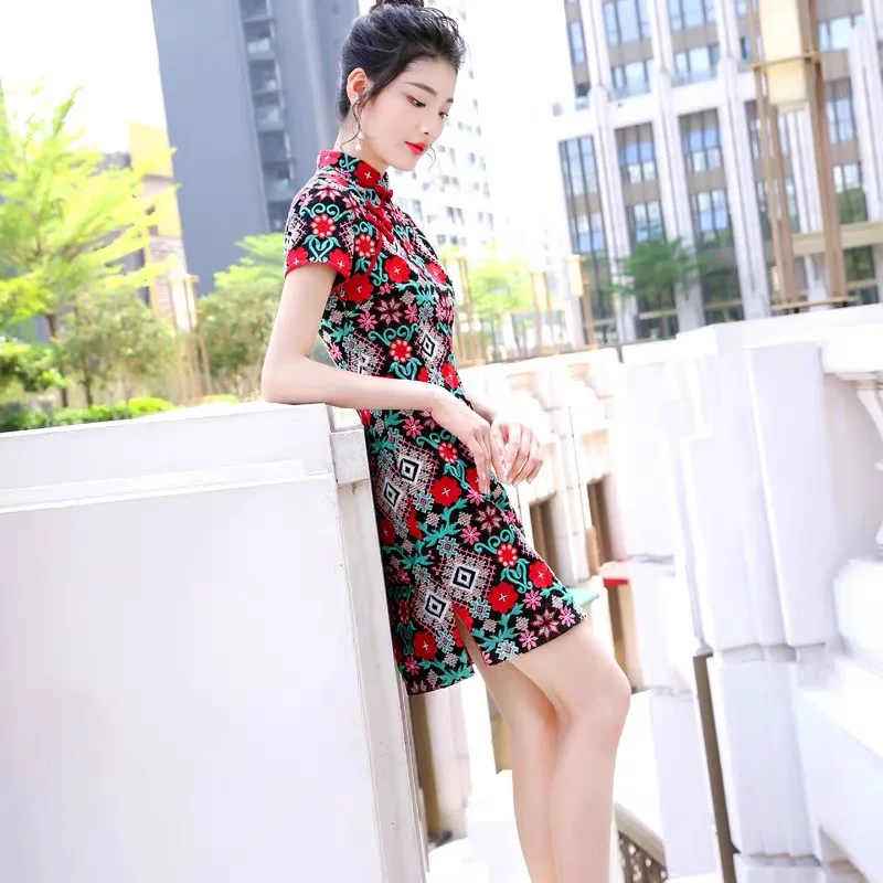 Китайский стиль этнические экзотические Винтаж Cheongsam девушка qipao