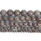 Бусины круглые из бронзы, 4681012 мм, ограненный природный камень