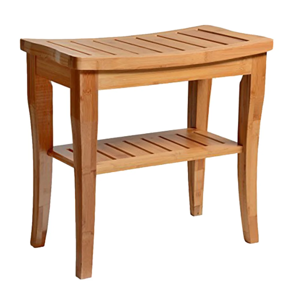 

1pc Bathroom Double-layer Storage Rack Durable Wooden Shelf Bathroom Organizer