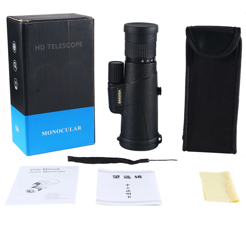 

10-30x42 High Zoom Monocular Military Telescope BAK4 Prism Binoculars Big Eyepiece lens Spotting Scope for Hunting