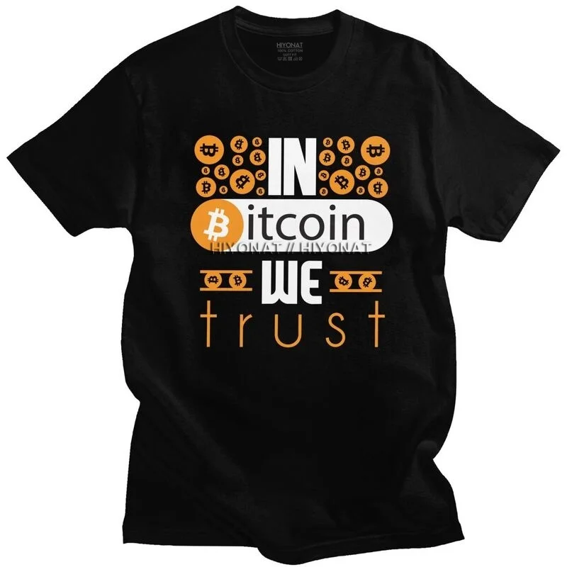 

Футболка мужская в биткоине, с надписью We Trust, с короткими рукавами