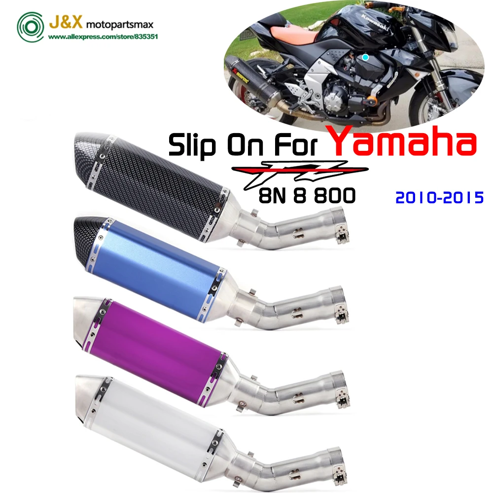 

Motorcycle Full System Muffler Escape Exhaust Middle Link Pipe Accessories Slip On For Yamaha Fazer FZ8 FZ8N FZ800 2010 to 2015