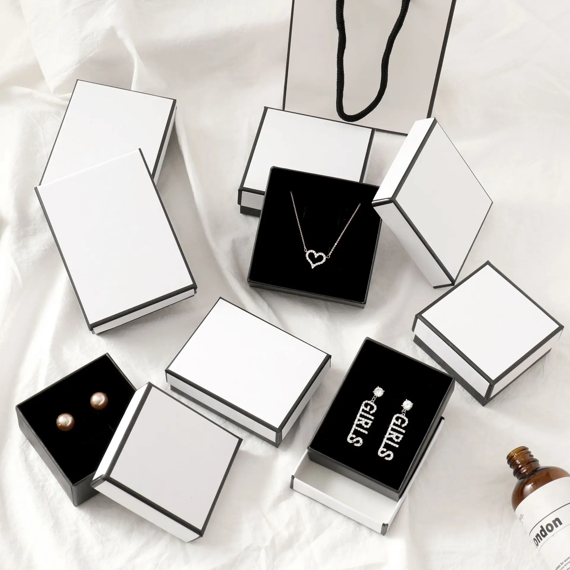 Es Bracelets Earring Ring Necklace Jewelry Set Box Square Round Packaging Cases Displa