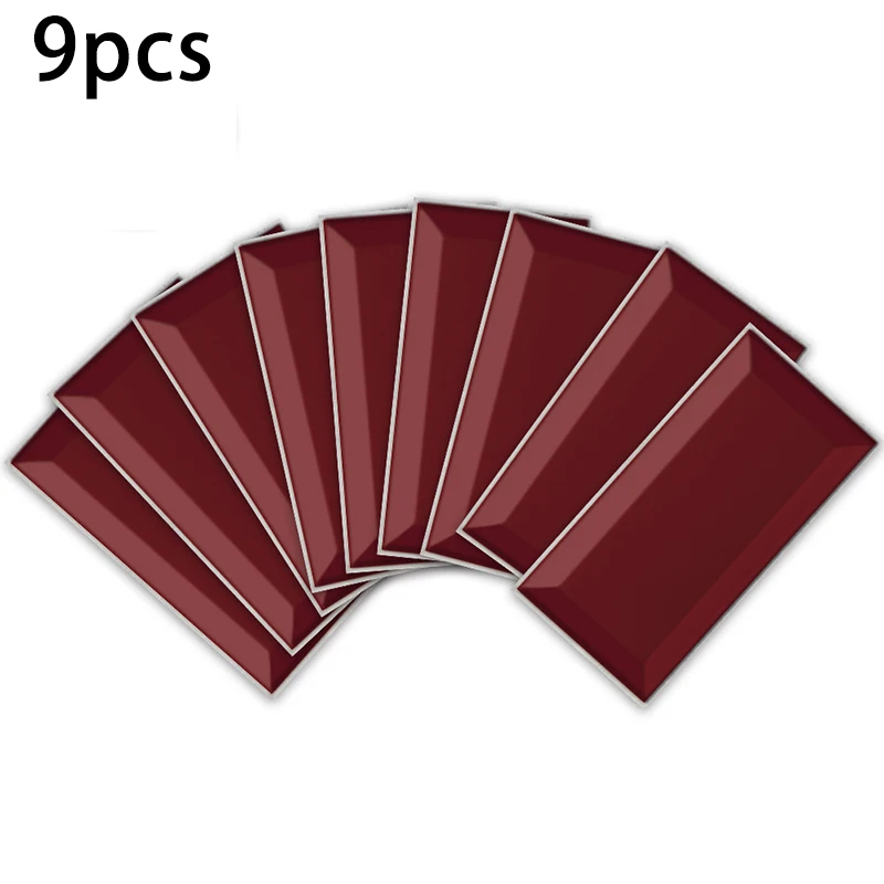 

Waterproof Wall stickers Scratch-Resistant Set 9pcs Tile Bathroom Home