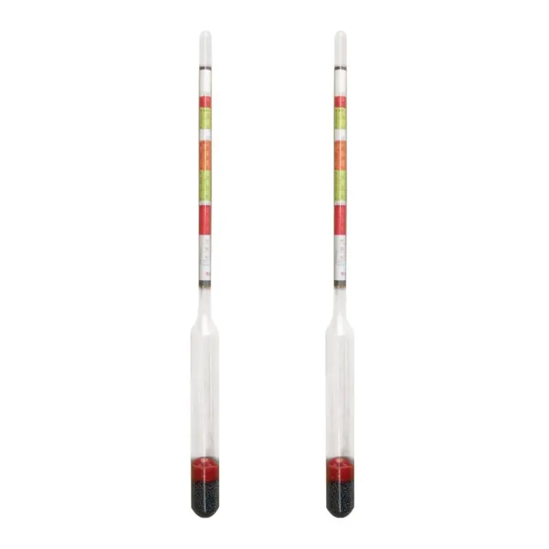 

2pcs/set Triple Scale Hydrometer Self Brewed Wine Sugar Meter Alcohol Measuring for Home Brewing Making Beer Wine Mead