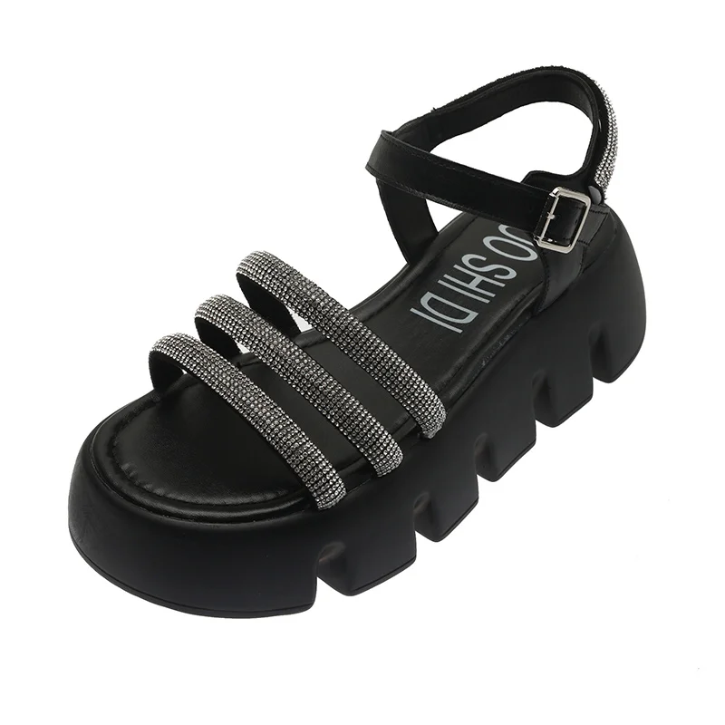 

Fashion Trend Large Size Casual Sandals Summer New Style Wild Thick-Soled Increase Ladies Sandals