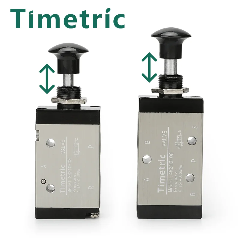 Металлический Соленоидный клапан 3R 4R с ручным нажимом 2 положения 3/5 путей