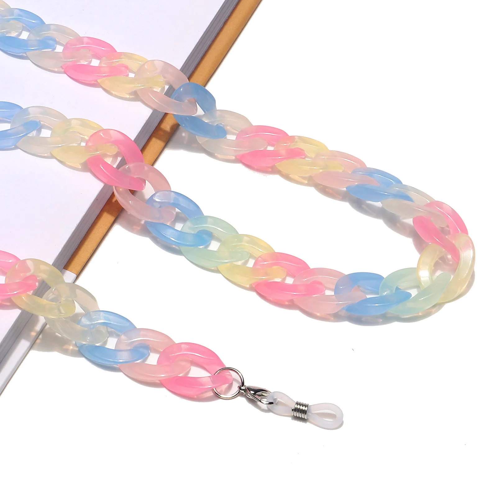 

Resin Acrylic Plastic Candy Color Glasses Chain Simple Retro Fashion Glasses Chain Anti-slip Mask Chain Holder