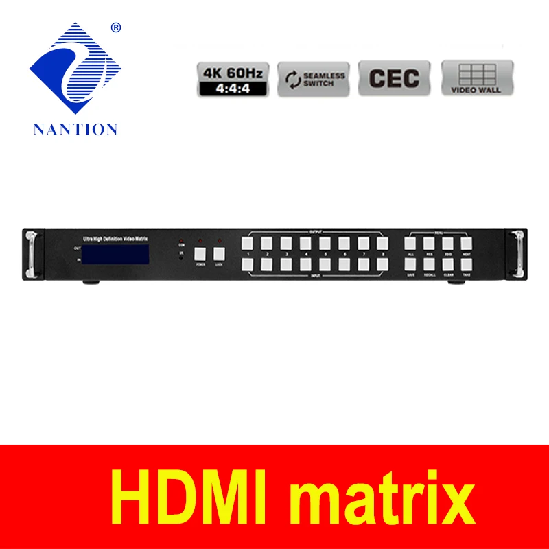 seamless Hdmi-compatible 2.0 matrix 8x8 support 2x4 video wall 4K60hz 4:4:4 |