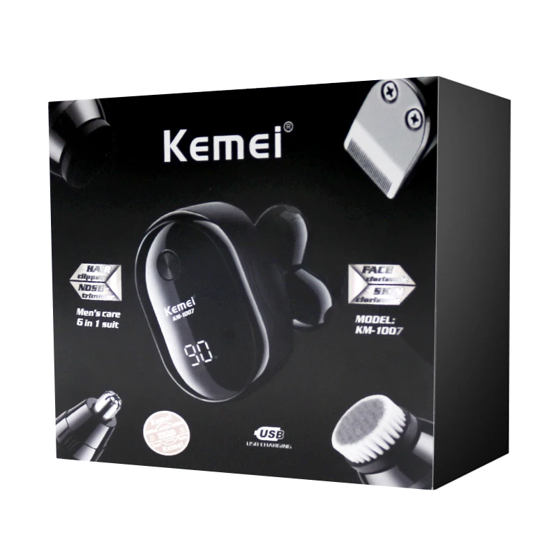 

6in1 Face cleaning men's electric shaver rechargeable electric razor for men beard face dry or wet bald shaving machine li-ion