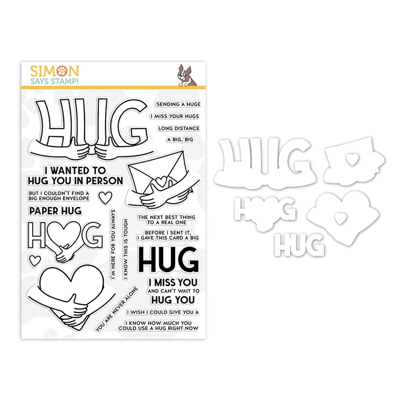 

2021 New HUG HEART Mail Clear Stamps and Metal Cutting Dies Scrapbooking Craft Stencil Card Make Album Sheet Decor Mould Design