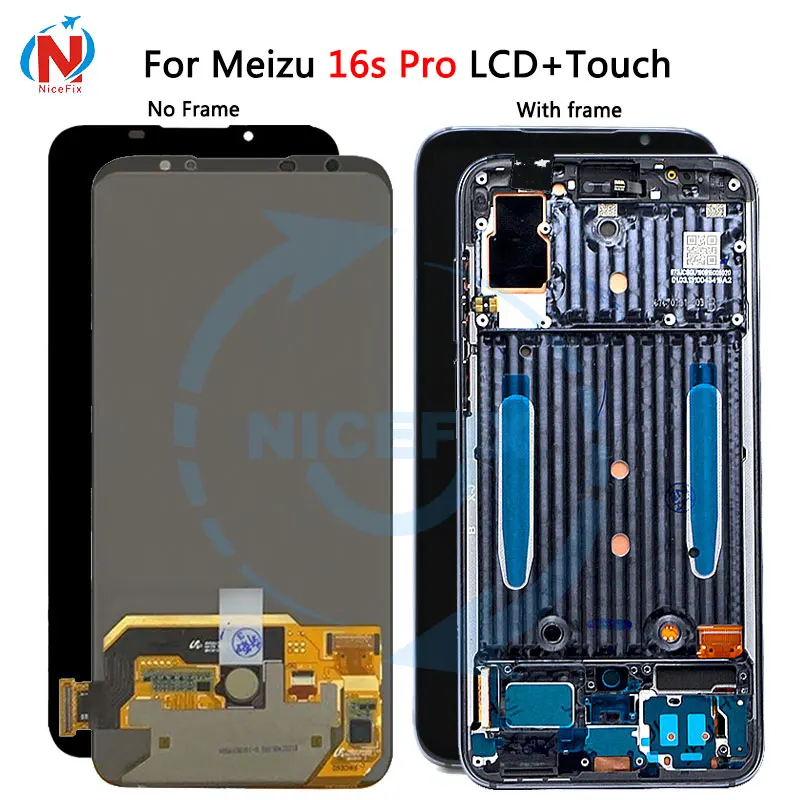 Для Meizu 16s Pro LCD дисплей сенсорный экран дигитайзер сборка запасная часть с рамкой 6