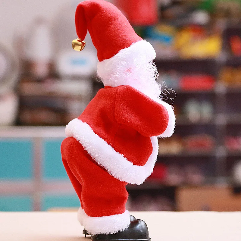 

Christmas Santa Claus Shaking Butt Electronic Toy Music Light Doll Xmas Decor Ornament YH-17
