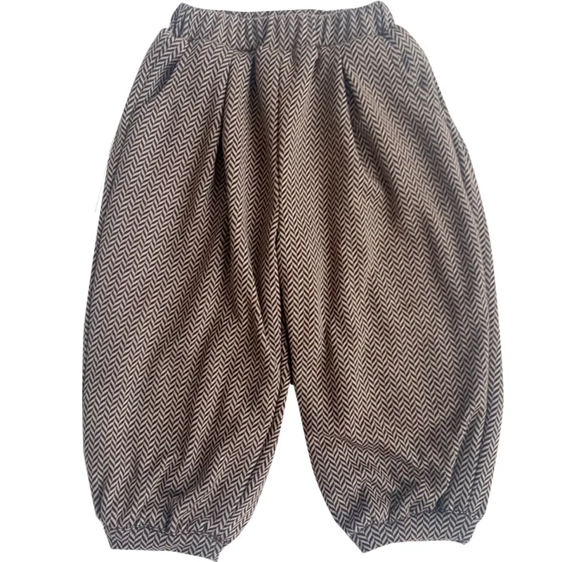 

WLG Kids Winter Trousers Boys Girls Velvet Thick Dark Grey Brown Pants Baby Warm Casual Bottoms for 2-7 Years