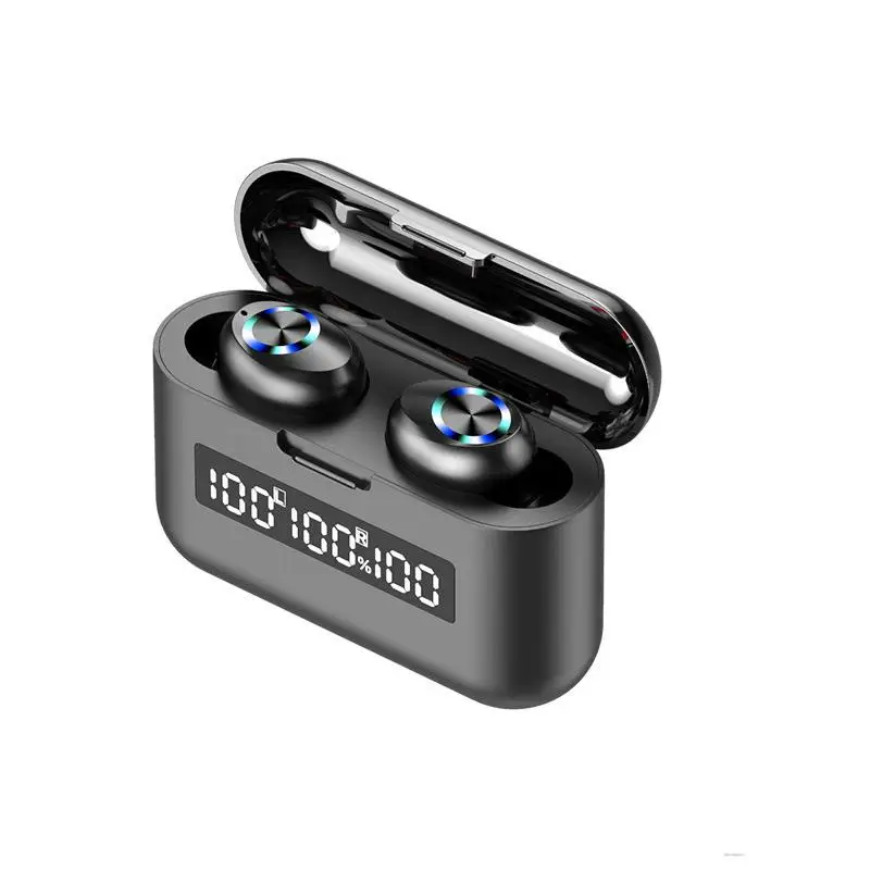 

F9 TWS Wireless Earphones 5.0 Bluetooth Headphones High Quality LED Display Headsets Touch Control Earbuds Sports For Phone X35