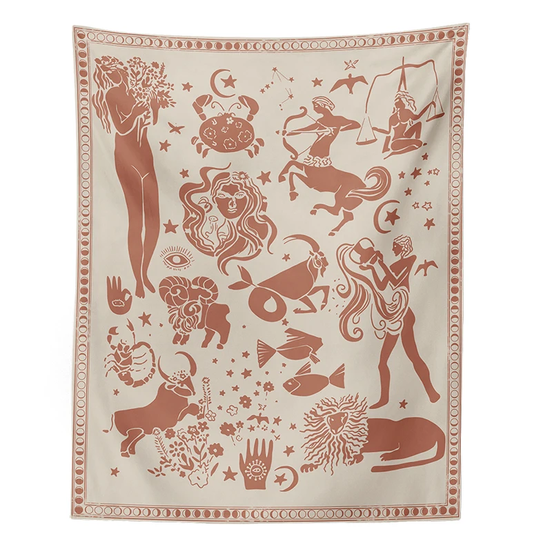 Гобелен в стиле созвездий Таро гобелен бохо с карточками Настенный Коврик для